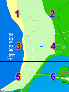 Карта схема курортного посёлка Джемете разделёная по частям